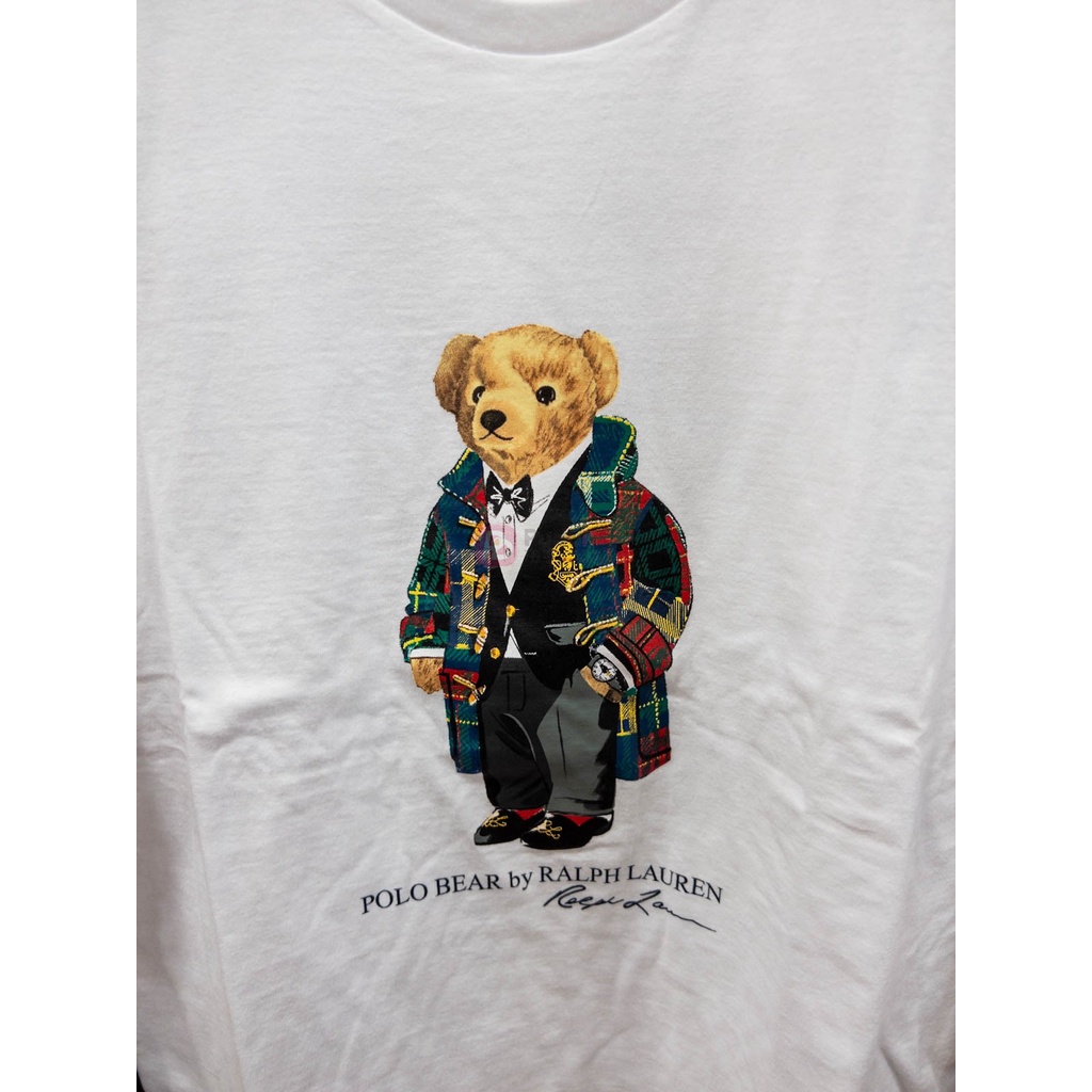 Áo Thun Cotton Tay Ngắn Cổ Tròn In Hình Gấu Ralph Lauren Dành Cho Nam Giới