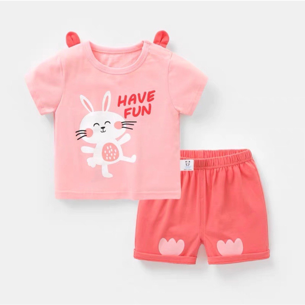 Bộ Quần Áo Cộc Tay Hình Thú Ngộ Nghĩnh Chất Thun Lạnh Cho Bé Trai Bé Gái Từ 5Kg Đến 28Kg Thời Trang Trẻ Em Ken Store