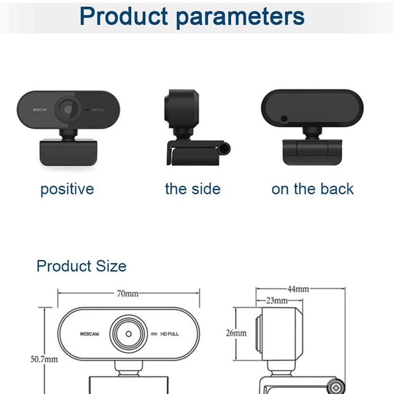 【Miễn phí Đồng hồ thể thao nam 】Webcam  có mic độ phân giải HD 2K góc quay rộng 110° thiết kế đế xoay 360 độ kết