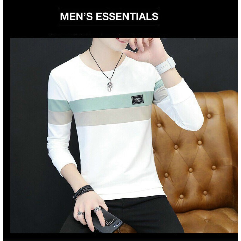 Áo Thun Nam Tay Dài H&P-BL02 Áo Thun Trơn Không Cổ Chất Liệu Cotton Co Giãn | BigBuy360 - bigbuy360.vn