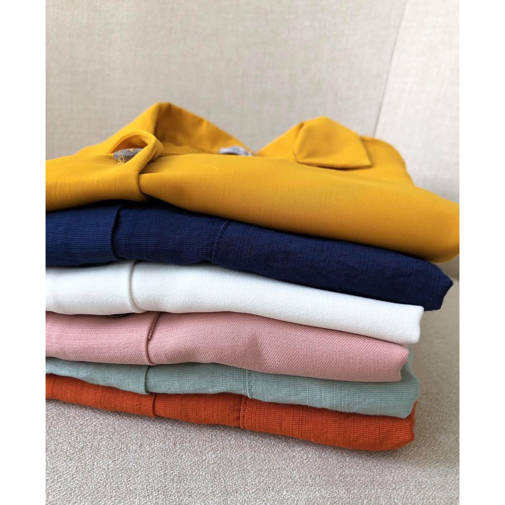 Áo kiểu cổ vest ngắn tay button vest top Maxy Workshop