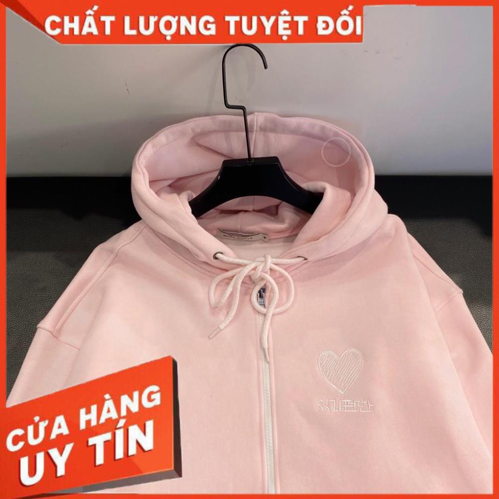 ÁO KHOÁC NỈ BASIC THÊU TIM FORM SIÊU ĐẸP - CHUẨN UNISEX RỘNG