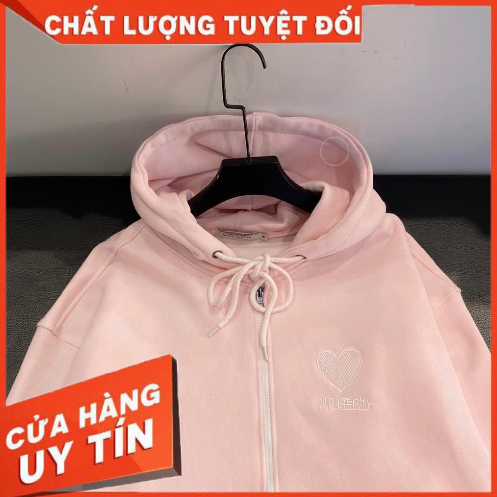 [Ảnh Thật]ÁO KHOÁC NỈ BASIC THÊU TIM FORM SIÊU ĐẸP - CHUẨN UNISEX RỘNG