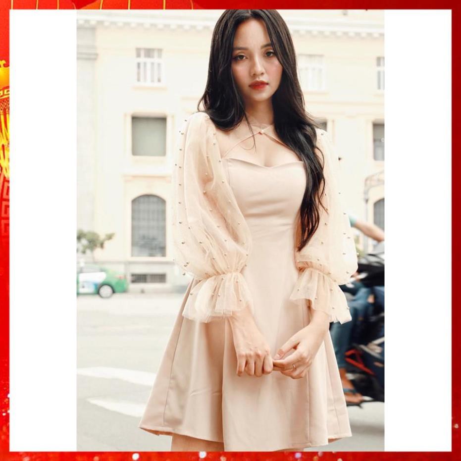 Đầm dự tiệc tay phồng đính hạt nữ tính tôn dáng | BigBuy360 - bigbuy360.vn
