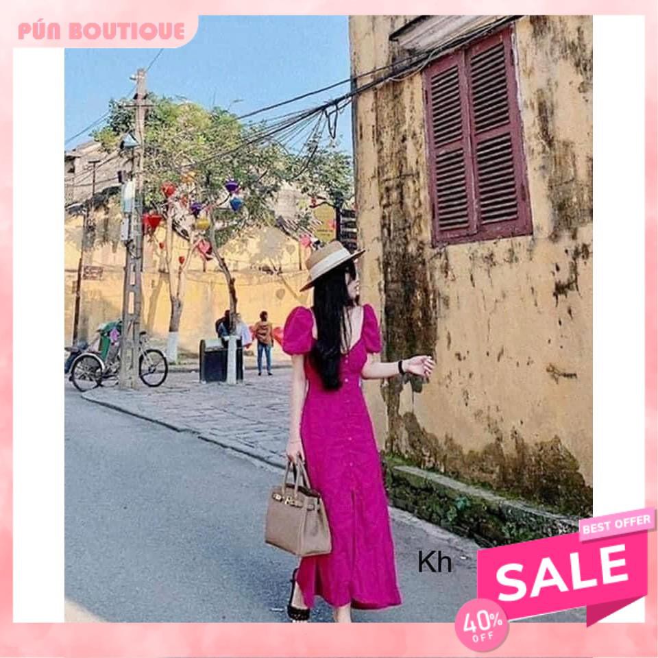 VÁY HỒNG DÁNG DÀI CHUN SAU CHẤT ĐŨI TẰM MẶC SIÊU MÁT, SIÊU TÔN DA - ĐẦM MAXI HOTTREND ML | BigBuy360 - bigbuy360.vn