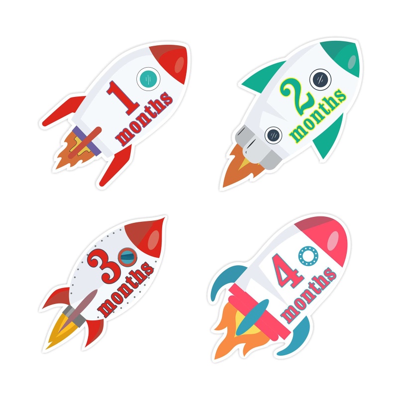 Bộ 12 Sticker Đánh Dấu Cột Mốc Phát Triển Theo Tháng Cho Bé 1-12 Tháng Tuổi