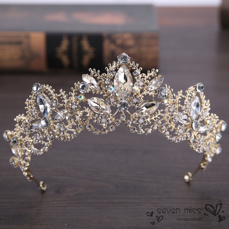 Vương miện đính đá giả phong cách vintage thời trang cho nữ