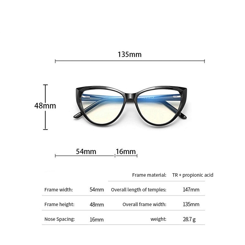 Kính Mát Mắt Mèo Chống Ánh Sáng Xanh Cho Nữ