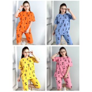 Đồ bộ nữ quần lững thun thái dẽo in số siêu hot