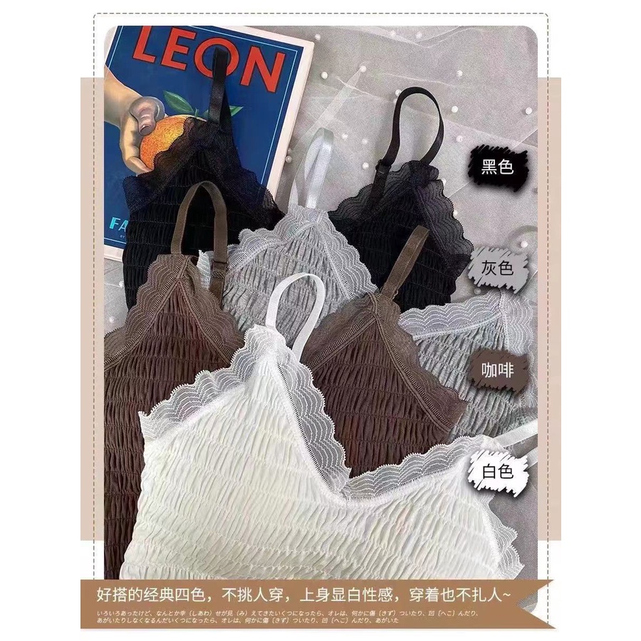 Popular new 2021 new micro-business popular camisole women's base top pleated belt chest pad back-beautifying chest wrap