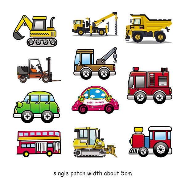 Set 11 Miếng Dán Ủi Trang Trí Xe Hơi Mini DIY Có Thể Rửa Sạch Cho Bé Trai