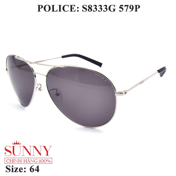 Kính mát chính hãng Police S8333G màu sắc thời trang, thiết kế dễ đeo bảo vệ mắt