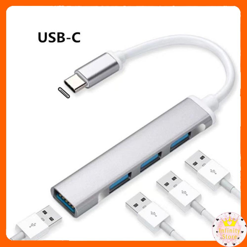 BỘ CHIA 4 CỔNG USB HUB 3.0 NHÔM NHỎ GỌN CẮM TYPE-C / USB INFINY DECOR