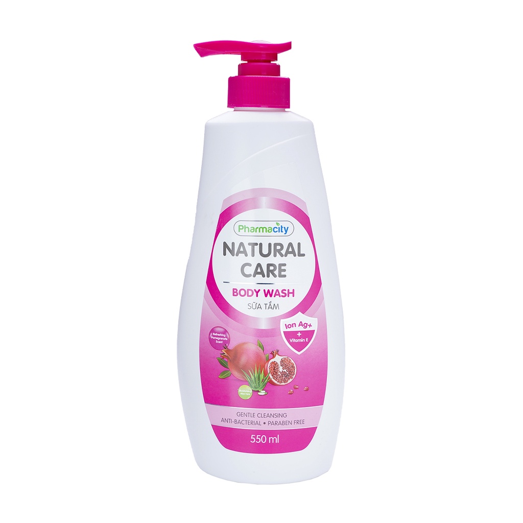 Sữa tắm Pharmacity hương lựu đỏ và chiết xuất lô hội Natural Care Body Wash