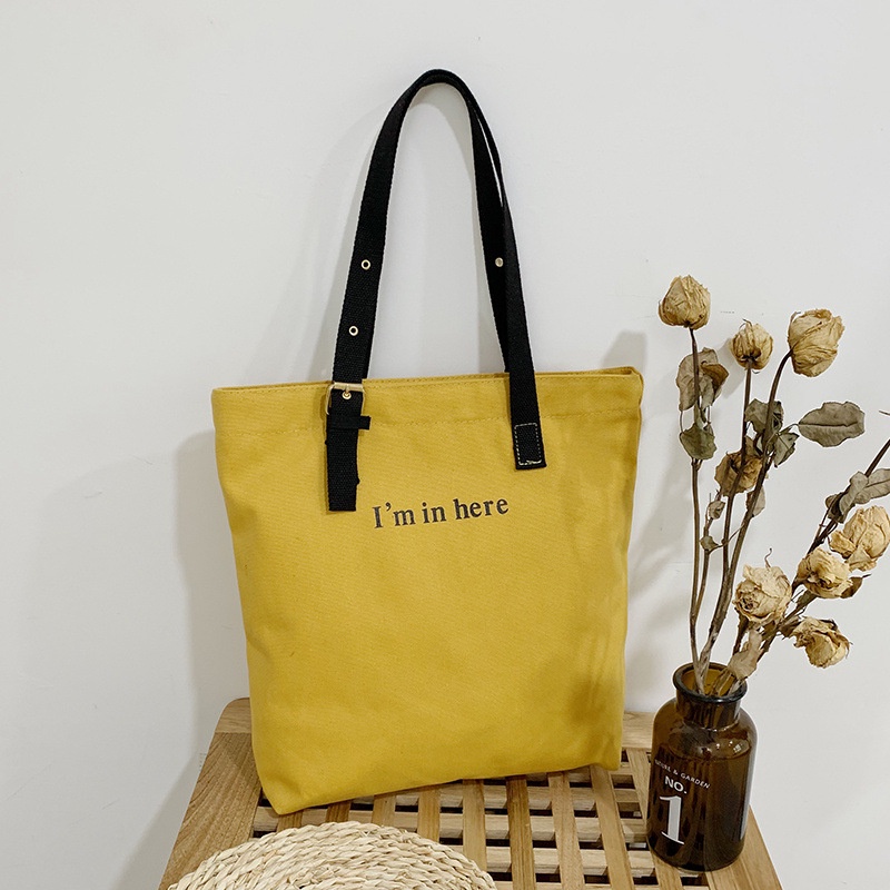 Túi Xách Canvas Đeo Vai Sức Chứa Lớn Thời Trang Mới Cho Nữ