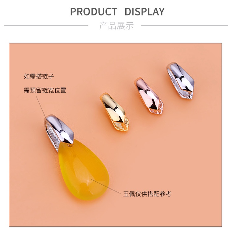 █diy゜ S925 Bạc●Mặt Dây Chuyền Bạc 925 Bằng Ngọc Bích Có Khóa Cài An Toàn DIY