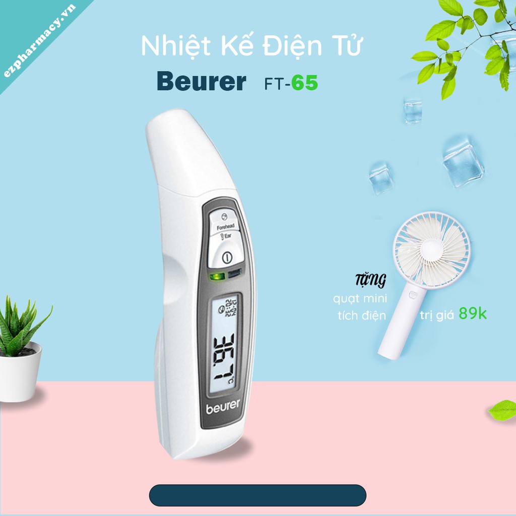 Nhiệt kế điện tử đo tai, trán Beurer FT65 - Chính Hãng - HOT - Tặng quạt tích điện mini