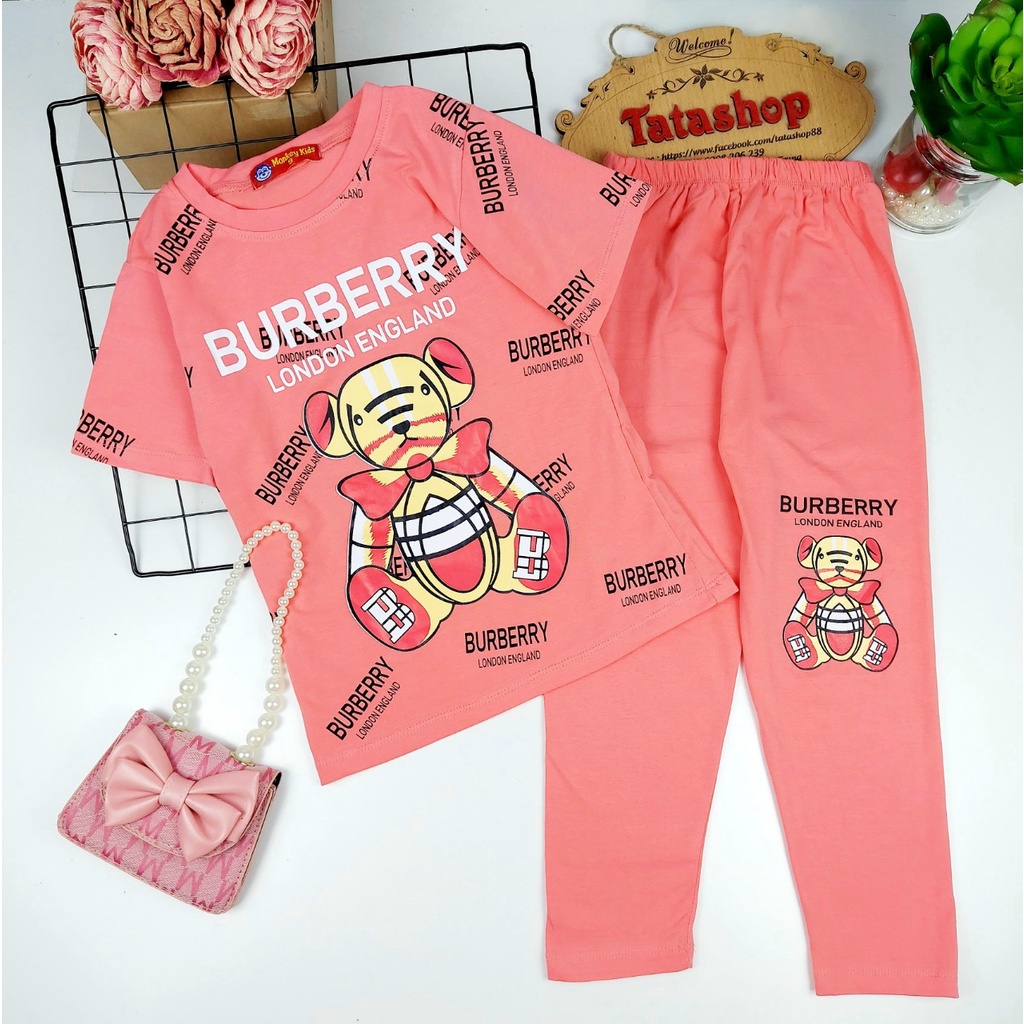 19 đến 35kg - Bộ tay ngắn quần dài cho bé gái size đại thun cotton xinh xắn 025