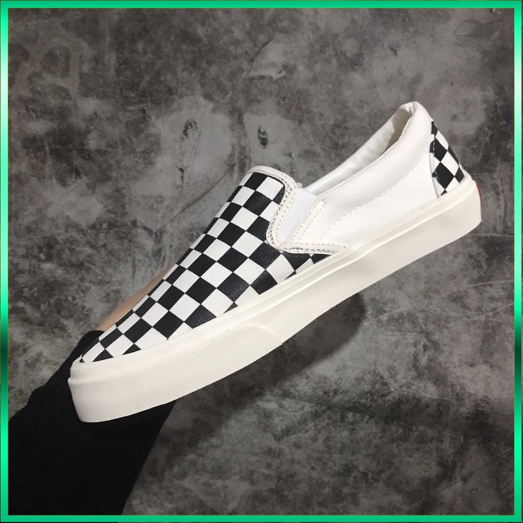 Giày Thể Thao 𝗩𝗮𝗻𝘀 Caro Nam Nữ, Giày Lười Slip On Vans Caro Vải Canvas Dày Dặn Hàng 11 Full Box