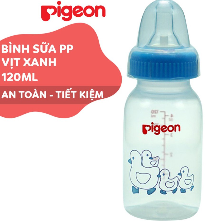 [CÓ TEM CHỐNG HÀNG GIẢ]Bình Sữa Cổ Hẹp Pigeon PP Tiêu Chuẩn Có Van Chống Sặc Dung Tích 120ml/ 240ml An Toàn Cho Bé.