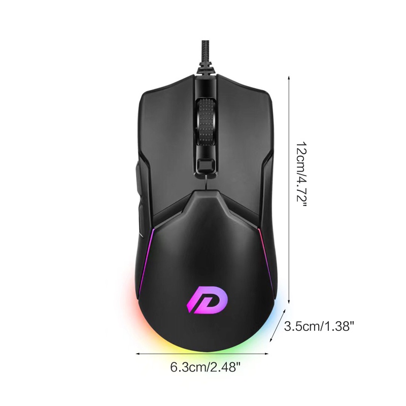 Chuột Quang Gaming btsg Có Dây Với 6 NúT BấM 6400DPI RGB Cho PC / Laptop