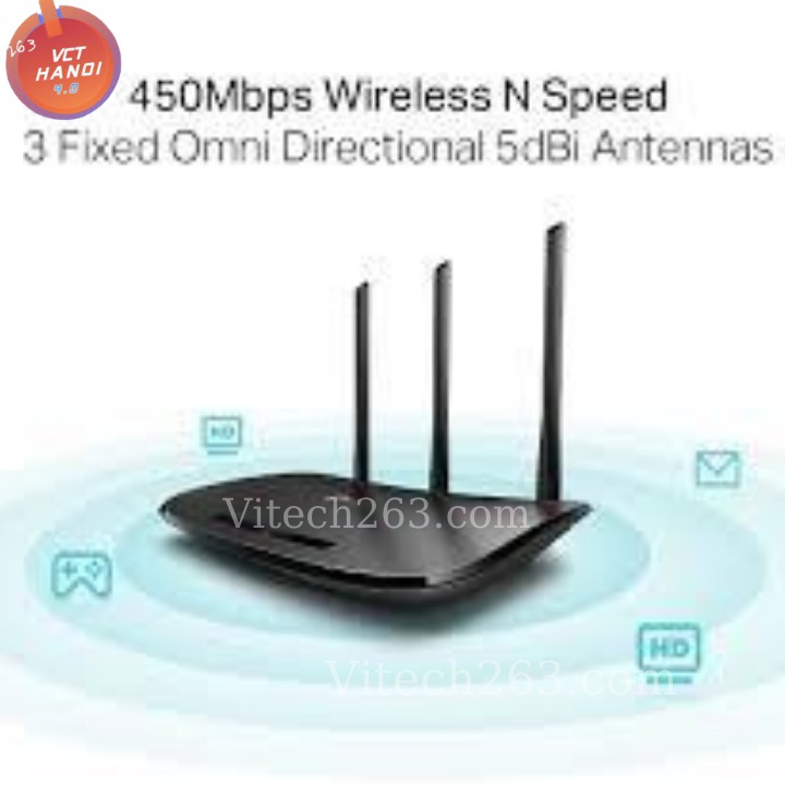 Thiết bị mạng Router TP-Link TL-WR940N - Router Wifi Chuẩn N Tốc Độ 450Mbps - Hàng Chính Hãng