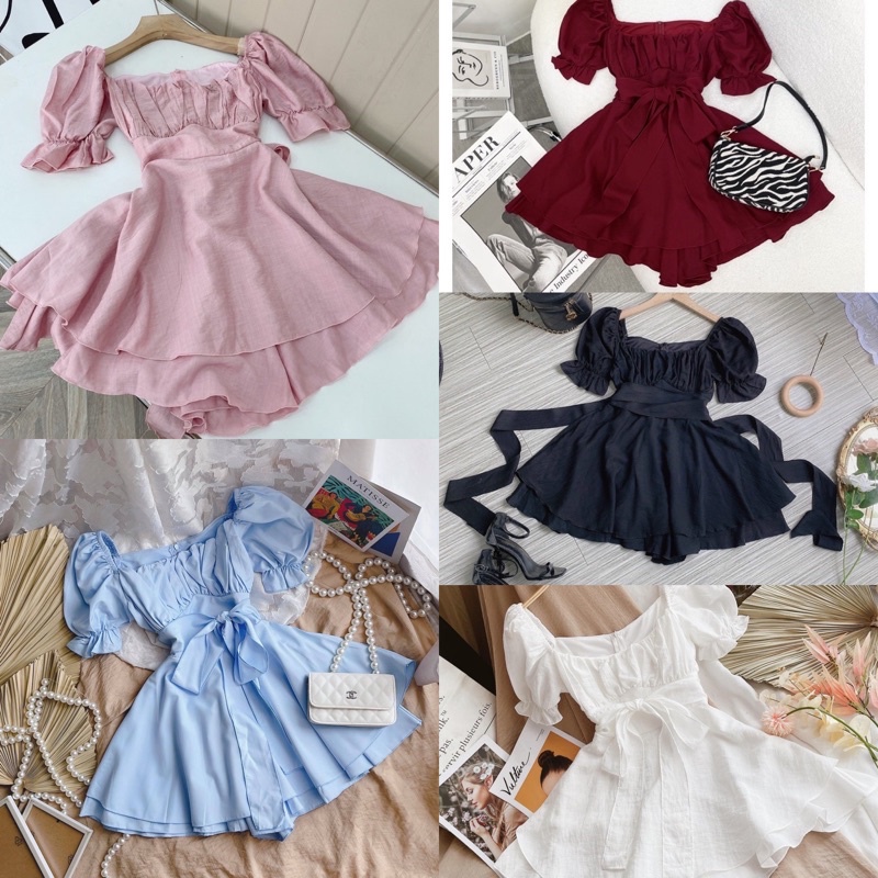 ĐẦM TRẮNG XẾP LY NGỰC THẮT NƠ LƯNG