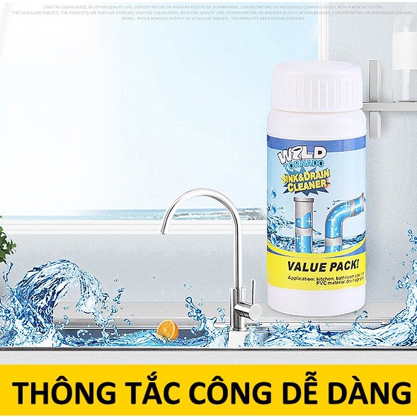 BỘT THÔNG TẮC CỐNG⚡FREESHIP⚡BỘT THÔNG CỐNG WILD TORNADO 110G KHỬ MÙI DIỆT KHUẨN HIỆU QUẢ NHANH CHÓNG