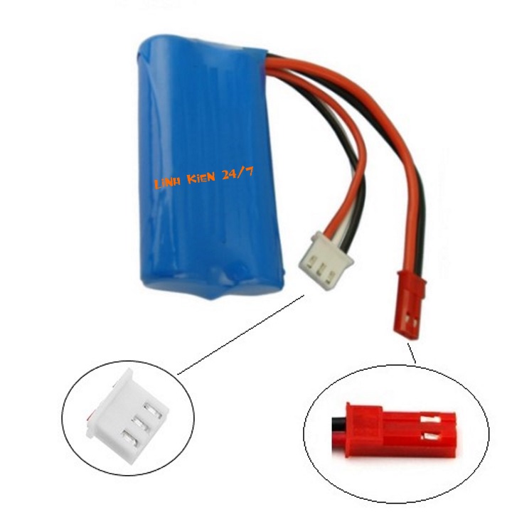 Pin sạc lithium 2S 18650 7.4V-8.4V Dung Lượng 3000mah