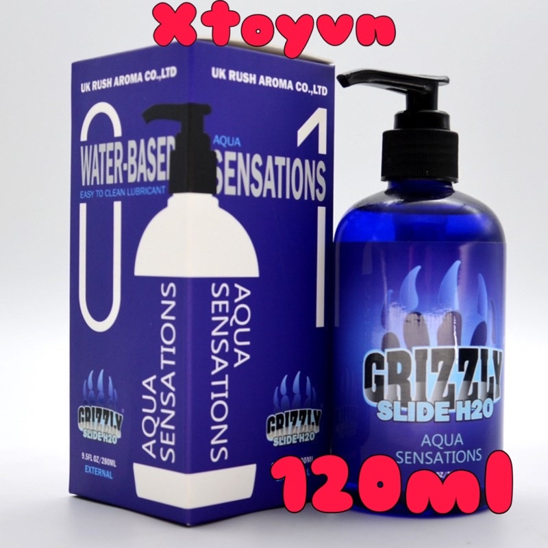 Gel Bôi Trơn GRIZZLY SLiDe H2O 120ml , Trắng Trong gốc nước , Thương Hiệu Nổi Tiếng USA