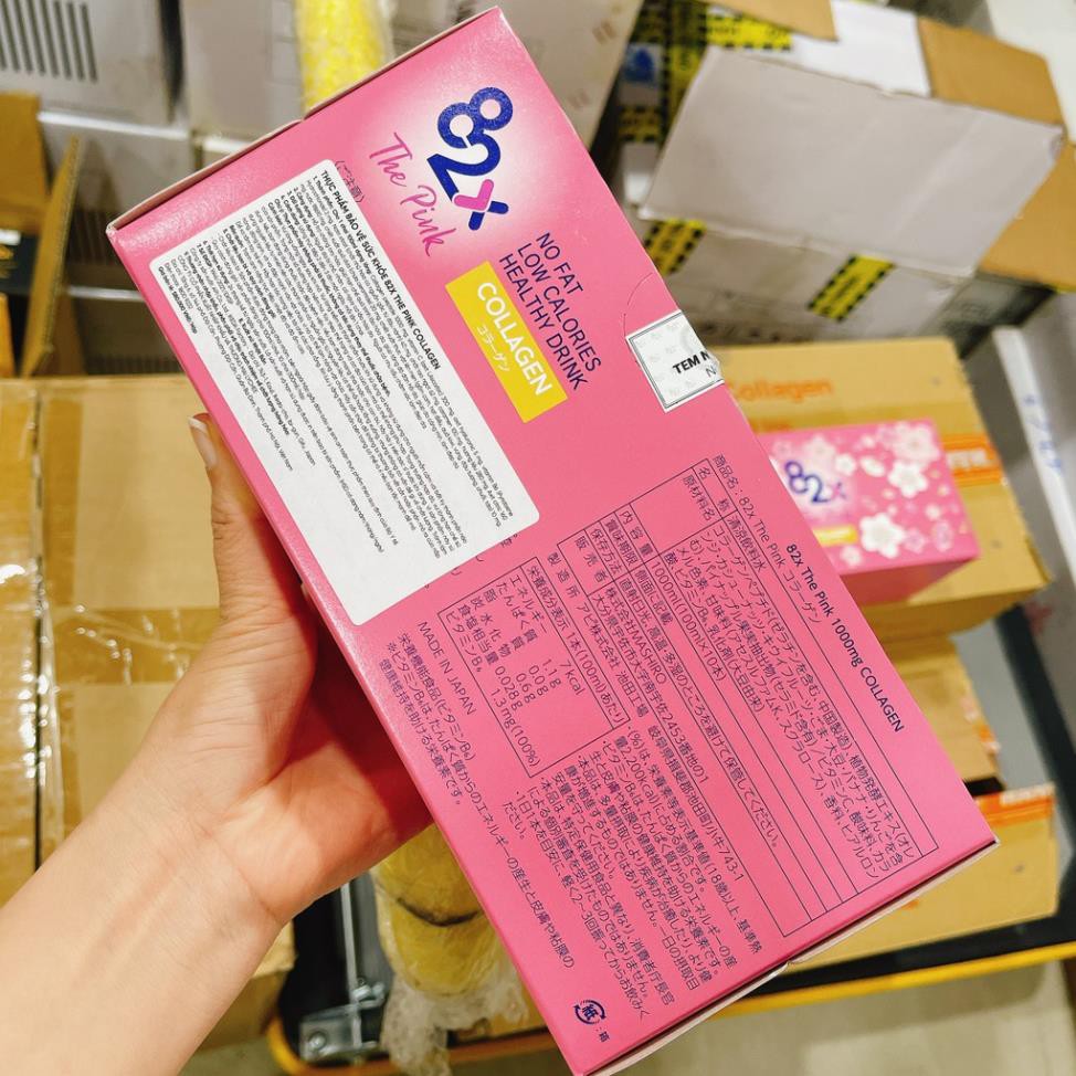 Collagen Uống Đẹp Da 82X The Pink Nhật Bản Hộp 10 chai 50ml - Tinh Khiết An Toàn Không Đường Không Chất Béo