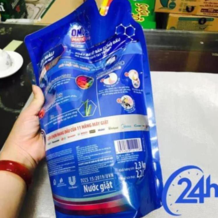 Nước Giặt Omo Matic Bền Đẹp Lựu Và Tre Cho Máy Giặt Cửa Trước Dạng Túi 2.3kg