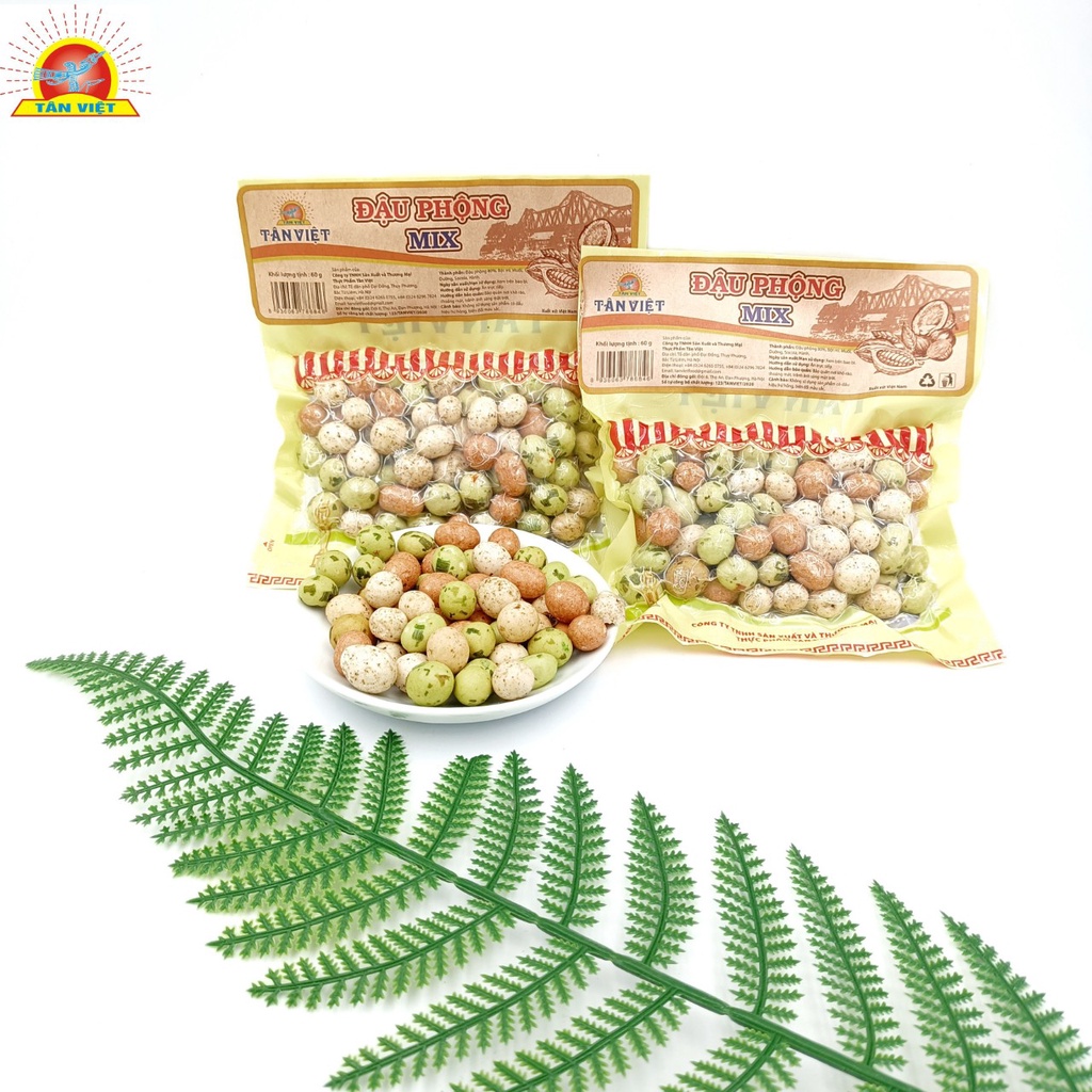 Đậu Phộng Mix Đủ Vị Tân Việt Dinh Dưỡng Trọng Lượng 60g