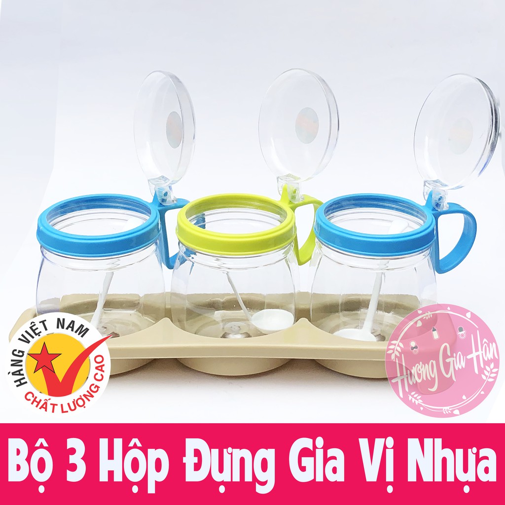 Bộ 3 Lọ Đựng Gia Vị Nhựa Việt Nhật - Hàng Việt Nam chất lượng cao