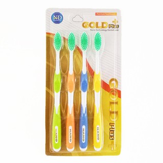 [SIÊU RẺ] Vỉ 4 bàn chải đánh răng GOLD Plus+ siêu mềm
