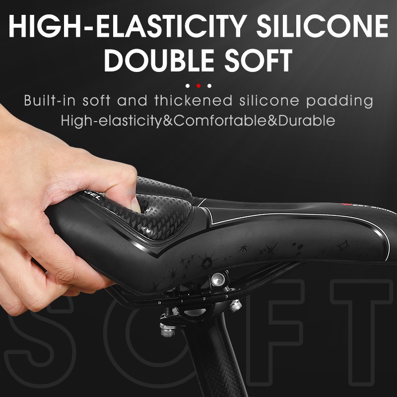 Yên xe đạp WEST BIKING bằng silicon tích hợp đèn gắn đuôi xe có thể xếp lại tiện lợi