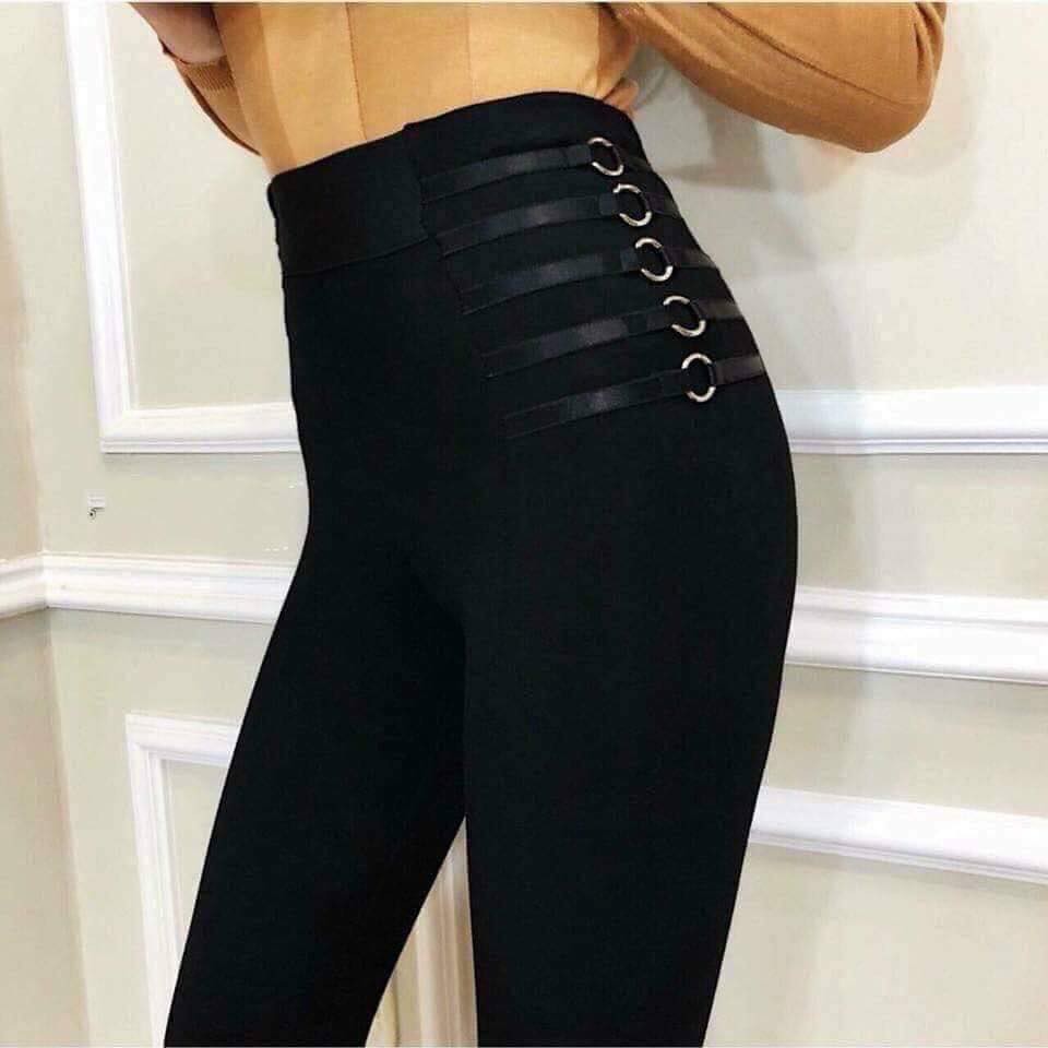 Quần legging cạp cao gen bụng nâng mông - Hàng xuất chất dày dặn co giãn
