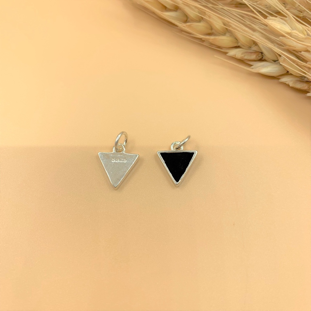 Charm móc treo tam giác đính đá - Charm Bạc 925 - Mã CA665