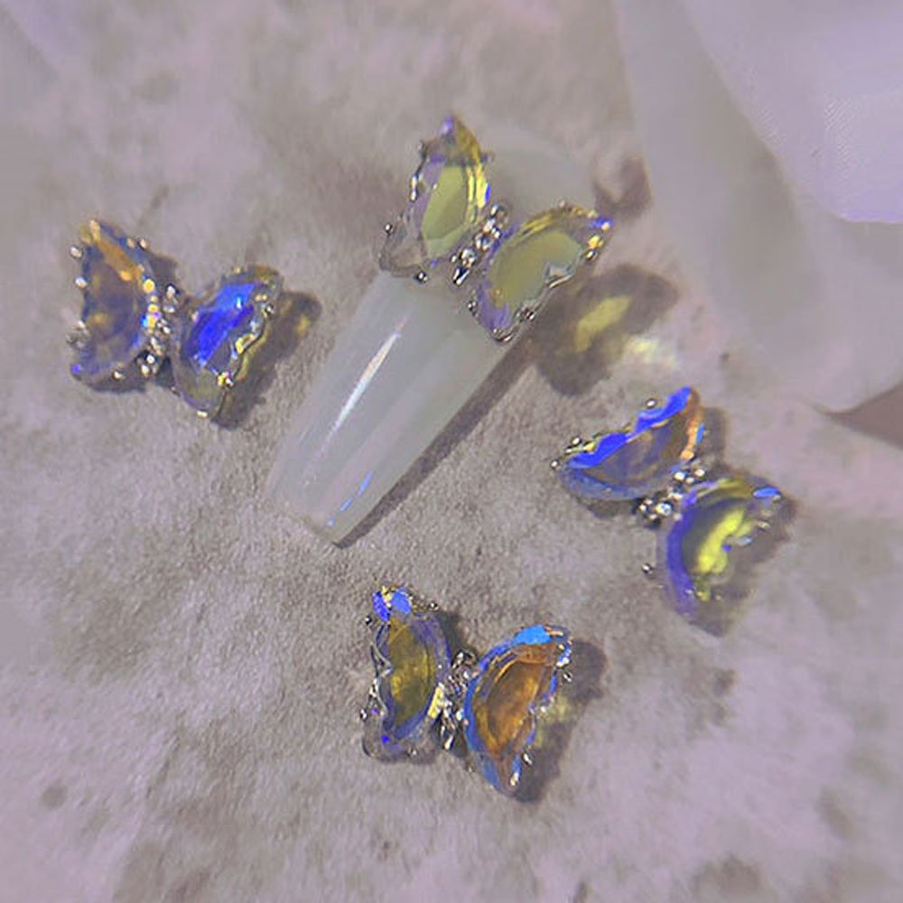 [Hàng mới về] Phụ Kiện Trang Trí Móng Tay Bằng Kim Loại Hình Bướm 3D Phong Cách Nhật Bản Cho Nữ