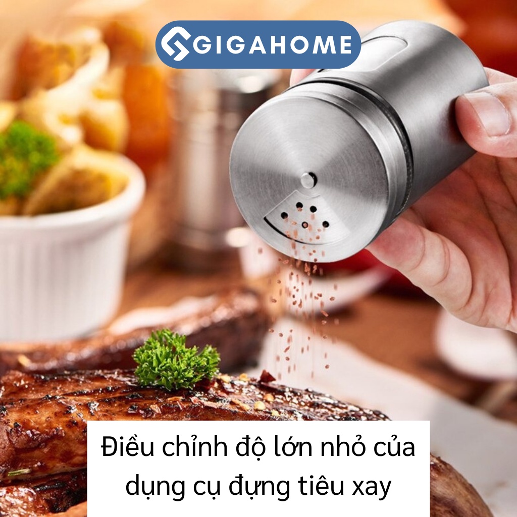 Lọ Rắc Tiêu, Muối GIGAHOME Đựng Tăm, Gia Vị Thân Bằng Thủy Tinh Bọc Thép 9825