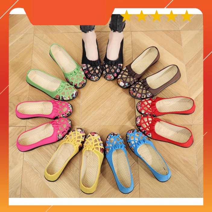 Giày búp bê nữ đế bằng 2cm đi bộ thoáng khi cực êm chân V277 - SIÊU HOT