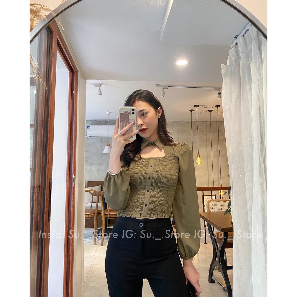 Áo sơ mi khoét cổ thân chun A2232 SUSTORE