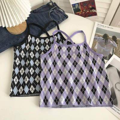 DUNEA Áo Hai Dây Màu Sắc Tương Phản Quyến Rũ Cho Nữ