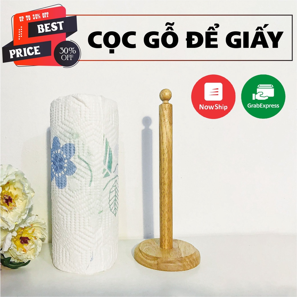 Cọc gỗ cắm giấy cuộn lau đa năng, vững chãi siêu chắc