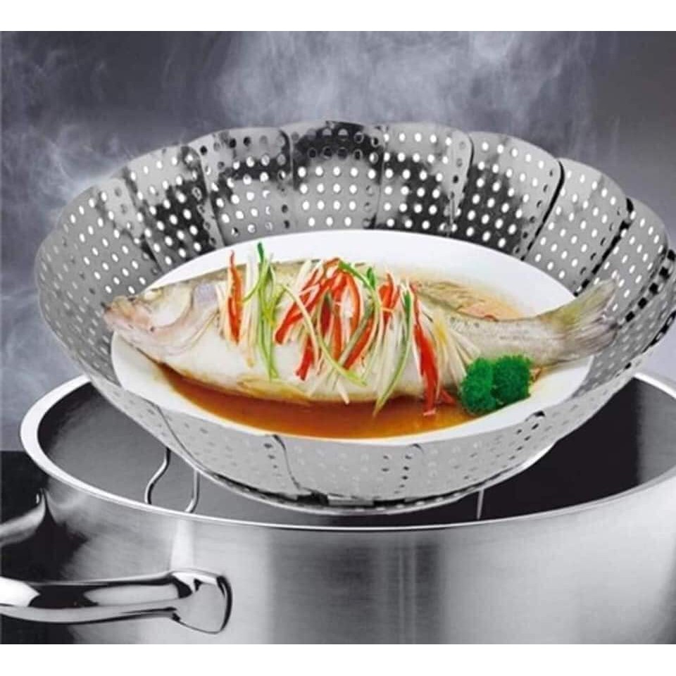 Rổ hấp inox xòe.