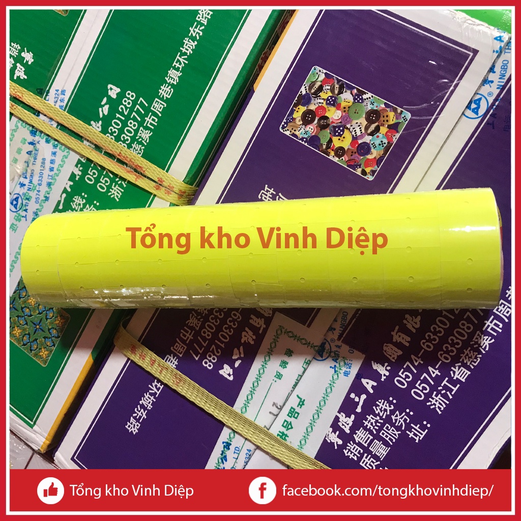 01 cuộn giấy ghi dán giá tiền, băng dính dán giá đủ màu - Hàng loại 1