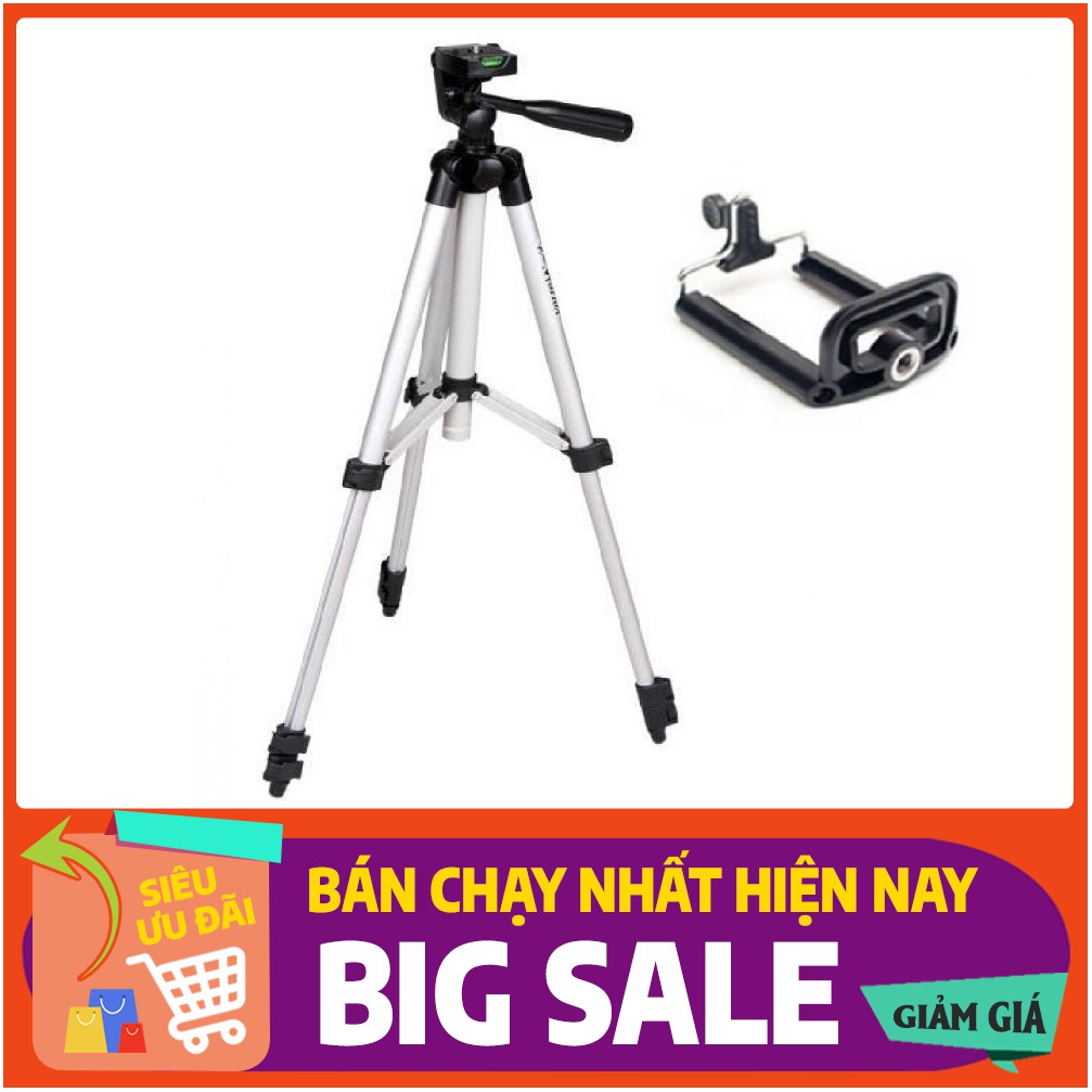 Tripod 3 chân giá đỡ điện thoại và máy ảnh quay phim chụp hình với chất liệu nhôm cực nhẹ