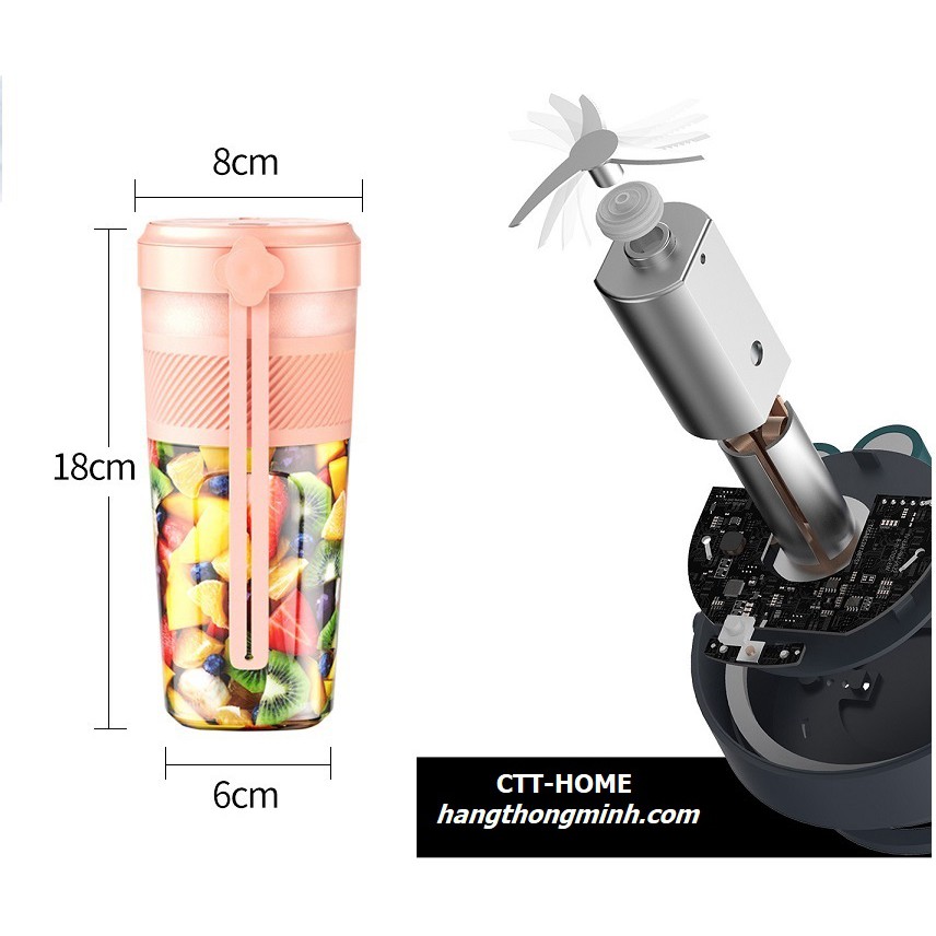 [Có Pin Sạc] Máy Xay Sinh Tố Cầm Tay Du Lịch Mini Có Pin Sạc JUICER