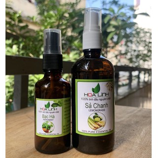 Tinh dầu SẢ CHANH -QUẾ - BẠC HÀ - HOA HỒNG.... nguyên chất 100% ( HOALINH ) - CHAI XỊT  100ML