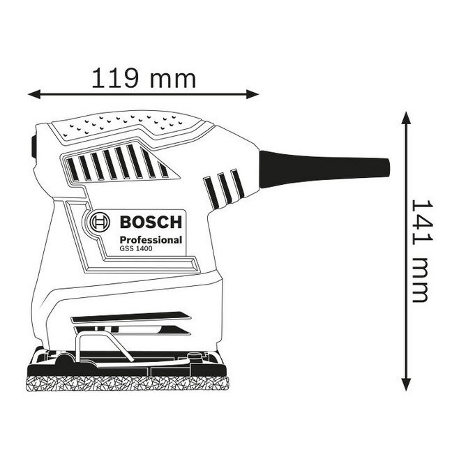 Máy chà nhám Bosch GSS 1400 + Quà tặng áo mưa